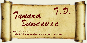 Tamara Dunčević vizit kartica